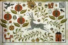 Click/tap for more details of Friends of the Hart (cross stitch) by Plum Street Samplers