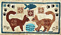 Click/tap for more details of Friendship Series - Playful Cats (cross stitch) by Luminous Fiber Arts