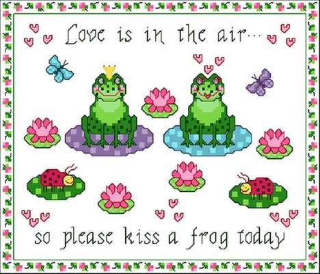 Click for more details of Froggie Love (cross stitch) by Designs by Cathy