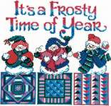 Click/tap for more details of Frosty Snowmen (cross stitch) by Imaginating