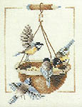 Click for more details of Garden Birds and Feeding Dish (cross stitch) by Marjolein Bastin