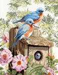 Click for more details of Garden Blue Birds (cross stitch) by Lanarte