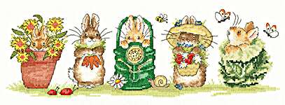 Click/tap for more details of Garden Helpers (cross stitch) by Bothy Threads