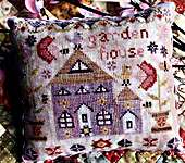 Click/tap for more details of Garden House (cross stitch) by Pansy Patch Quilts and Stitchery