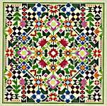 Click/tap for more details of Garden Party (cross stitch) by Carolyn Manning