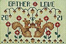 Click/tap for more details of Gather Love (cross stitch) by Frony Ritter Designs
