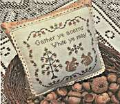 Click/tap for more details of Gather Ye Acorns (cross stitch) by The Nebby Needle