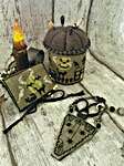 Click/tap for more details of Ghostly Music Sewing Set (cross stitch) by Mani di Donna