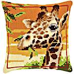 Click for more details of Giraffe Cushion Front (tapestry) by Vervaco