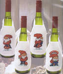 Click for more details of Gnome with Toadstool Wine Bottle Aprons  (cross stitch) by Permin of Copenhagen
