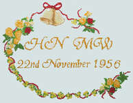 Click for more details of Golden Wedding Sampler (cross stitch) by Anne Peden