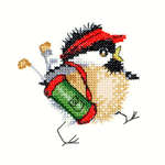 Click/tap for more details of Golfing Chick (cross stitch) by Valerie Pfeiffer
