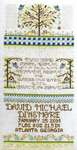 Click/tap for more details of Grace and Love Birth Sampler (cross stitch) by Stoney Creek