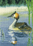 Click for more details of Grebe (cross stitch) by Nigel Artingstall