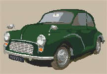 Click for more details of Green Morris Minor (cross stitch) by Stitchtastic