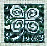 Click/tap for more details of Green + White (cross stitch) by Bent Creek