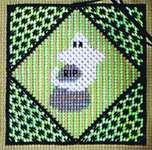 Click for more details of Halloween #2 'Ghost with Tombstone' (cross stitch) by Sekas & Co