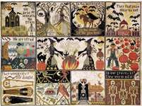 Click/tap for more details of Halloween at Hawk Run Hollow (cross stitch) by Carriage House Samplings