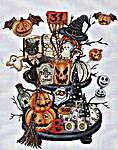 Click/tap for more details of Halloween Candy Shelf (cross stitch) by Les Petites Croix de Lucie