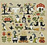 Click for more details of Halloween Chez Les Gnomes (cross stitch) by Jardin Prive