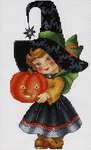 Click/tap for more details of Halloween Girl (cross stitch) by Les Petites Croix de Lucie