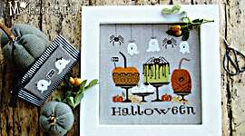 Click/tap for more details of Halloween Goodies (cross stitch) by Madame Chantilly