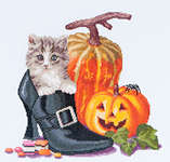 Click for more details of Halloween Kitten (cross stitch) by Thea Gouverneur