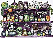 Click/tap for more details of Halloween Potions (cross stitch) by Les Petites Croix de Lucie
