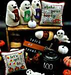 Click/tap for more details of Halloween Puns (cross stitch) by Stitchy Prose