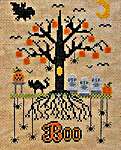 Click/tap for more details of Halloween Roots (cross stitch) by Pickle Barrel Designs