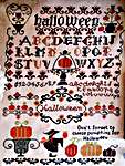 Click/tap for more details of Halloween Sampler (cross stitch) by Cuore e Batticuore
