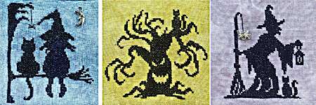 Click/tap for more details of Halloween Silhouettes (cross stitch) by Keslyn's