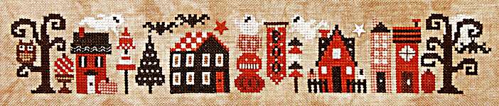 Click for more details of Halloween Tiny Town (cross stitch) by Heart in Hand