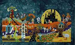 Click/tap for more details of Halloween Town (cross stitch) by Ship's Manor