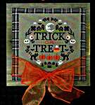 Click/tap for more details of Halloween Wreath (cross stitch) by Tiny Modernist
