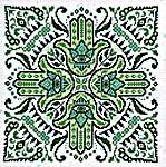 Click/tap for more details of Hamsa Mandala (cross stitch) by Ink Circles