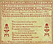 Click/tap for more details of Hannah & Ellen Wilkinson 1835-1841 (cross stitch) by Hands Across the Sea Samplers