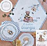 Click/tap for more details of Happy Bees - A Little Honey is on the Way (cross stitch) by Serenita di Campagna