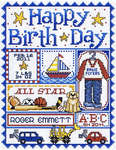 Click for more details of Happy Birth Day for Boys ! (cross stitch) by Sue Hillis Designs