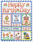 Click for more details of Happy Birth Day for girls! (cross stitch) by Sue Hillis Designs