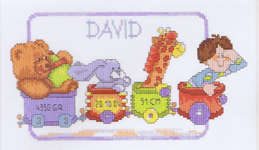 Click for more details of Happy Birthday Train David (cross stitch) by Lanarte