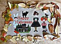 Click/tap for more details of Happy Halloween (cross stitch) by Lilli Violette