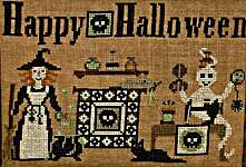 Click/tap for more details of Happy Halloween (cross stitch) by Mani di Donna