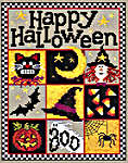Click/tap for more details of Happy Halloween (cross stitch) by Sue Hillis Designs