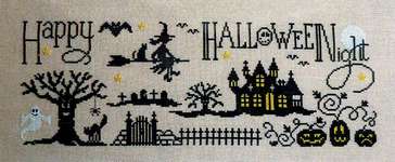 Click/tap for more details of Happy Halloween Night (cross stitch) by Jardin Prive