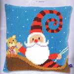 Click for more details of Happy Santa Cushion Front (tapestry) by Vervaco