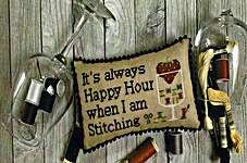 Click/tap for more details of Happy When Stitching (cross stitch) by Needle Bling Designs