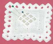 Click/tap for more details of Hardanger Pin Cushion with Picot Edge (hardanger) by Permin of Copenhagen