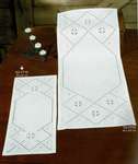 Click/tap for more details of Hardanger Table Runners with Diamonds and Snowflakes (hardanger) by Permin of Copenhagen