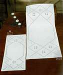 Hardanger Table Runners with Diamonds and Snowflakes - Large Table Runner 40 x 107 cms